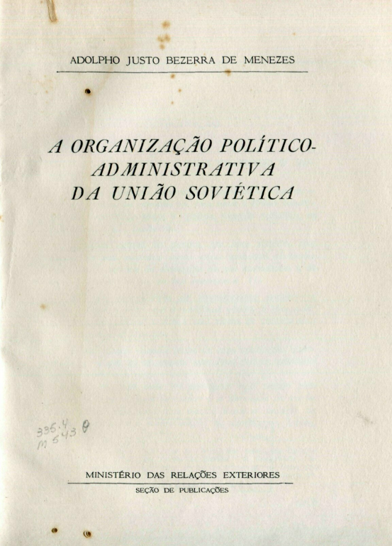 Capa do Livro A Organização Político - Administrativa da União Soviética