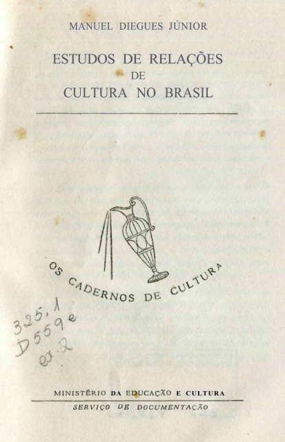 Capa do Livro Estudos de Relações de Cultura no Brasil