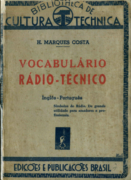 Capa do Livro Vocabulário Rádio - Técnico