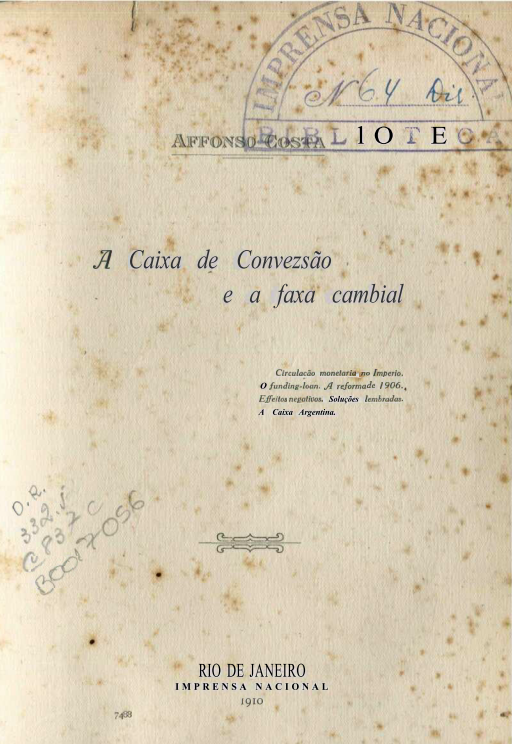 Capa do Livro A Caixa de Conversão e a Taxa Cambial - 332.1