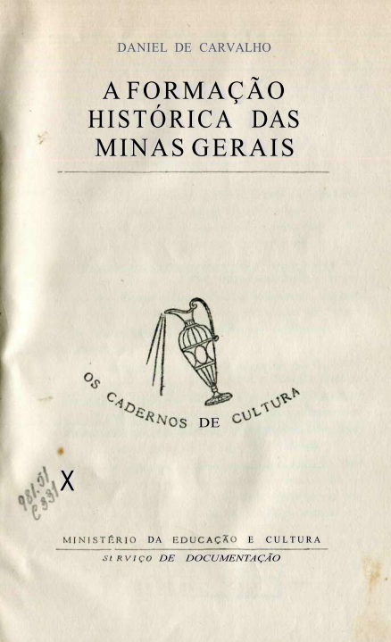 Capa do Livro A Formação Histórica das Minas Gerais