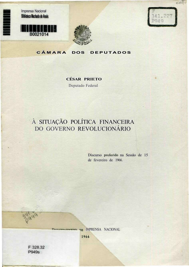 Capa do Livro A Situação Politica Financeira do Governo Revolucionário