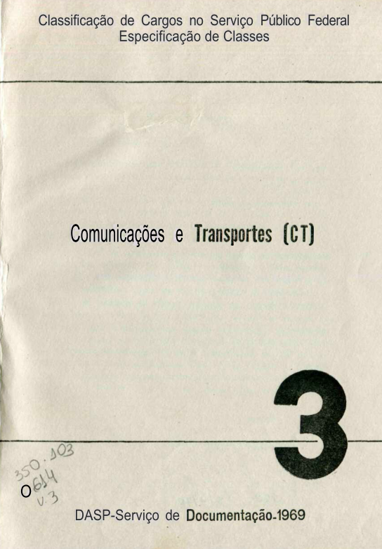 Capa do Livro Classificação de Cargos no Serviço Público Federal--Comunicações e Transportes (CT)