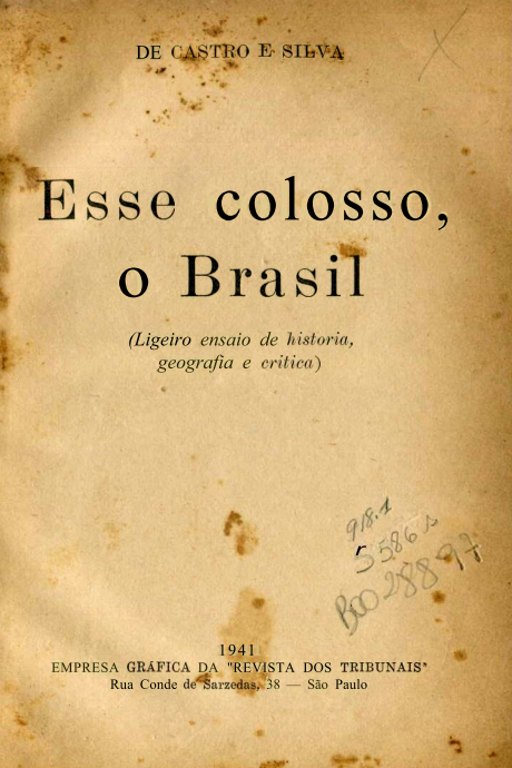 Capa do Livro Esse Colosso, Brasil