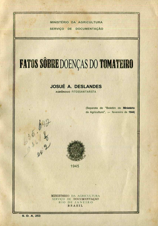 Capa do Livro Fatos Sobre Doenças do Tomateiro
