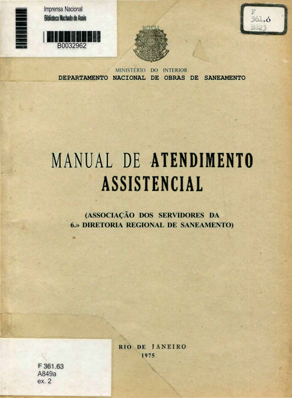 Capa do Livro Manual de Atendimento Assistencial