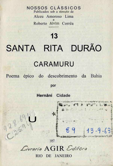 Capa do Livro Santa Rita Durão - Caramuru