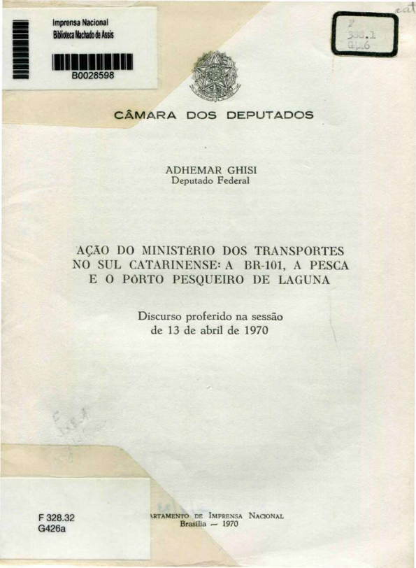 Capa do Livro Ação do Ministério dos Transportes no Sul Catarinense