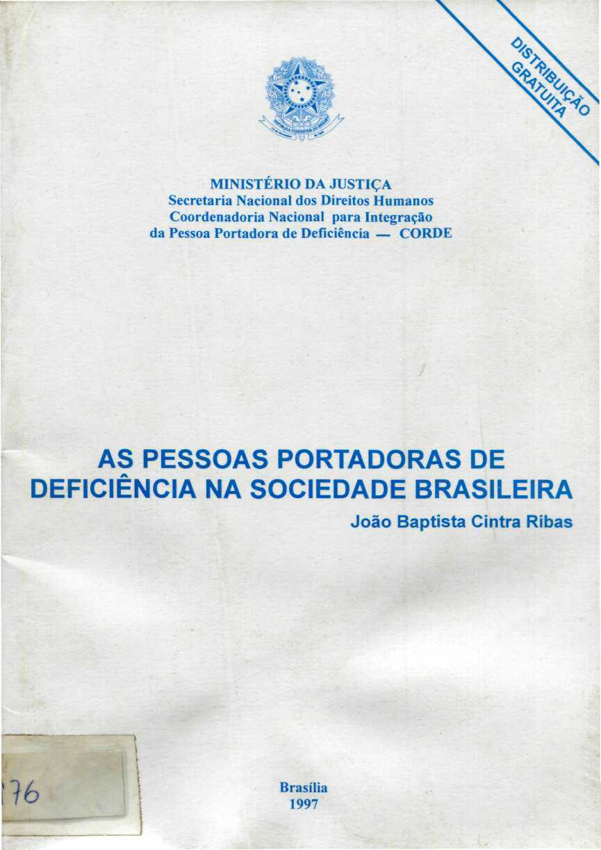 Capa do Livro As Pessoas Portadoras de Deficiência na Sociedade Brasileira