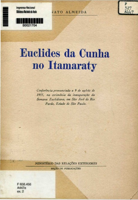 Capa do Livro Euclides da Cunha no Itamaraty