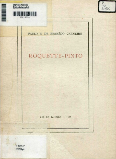 Capa do Livro Roquette Pinto