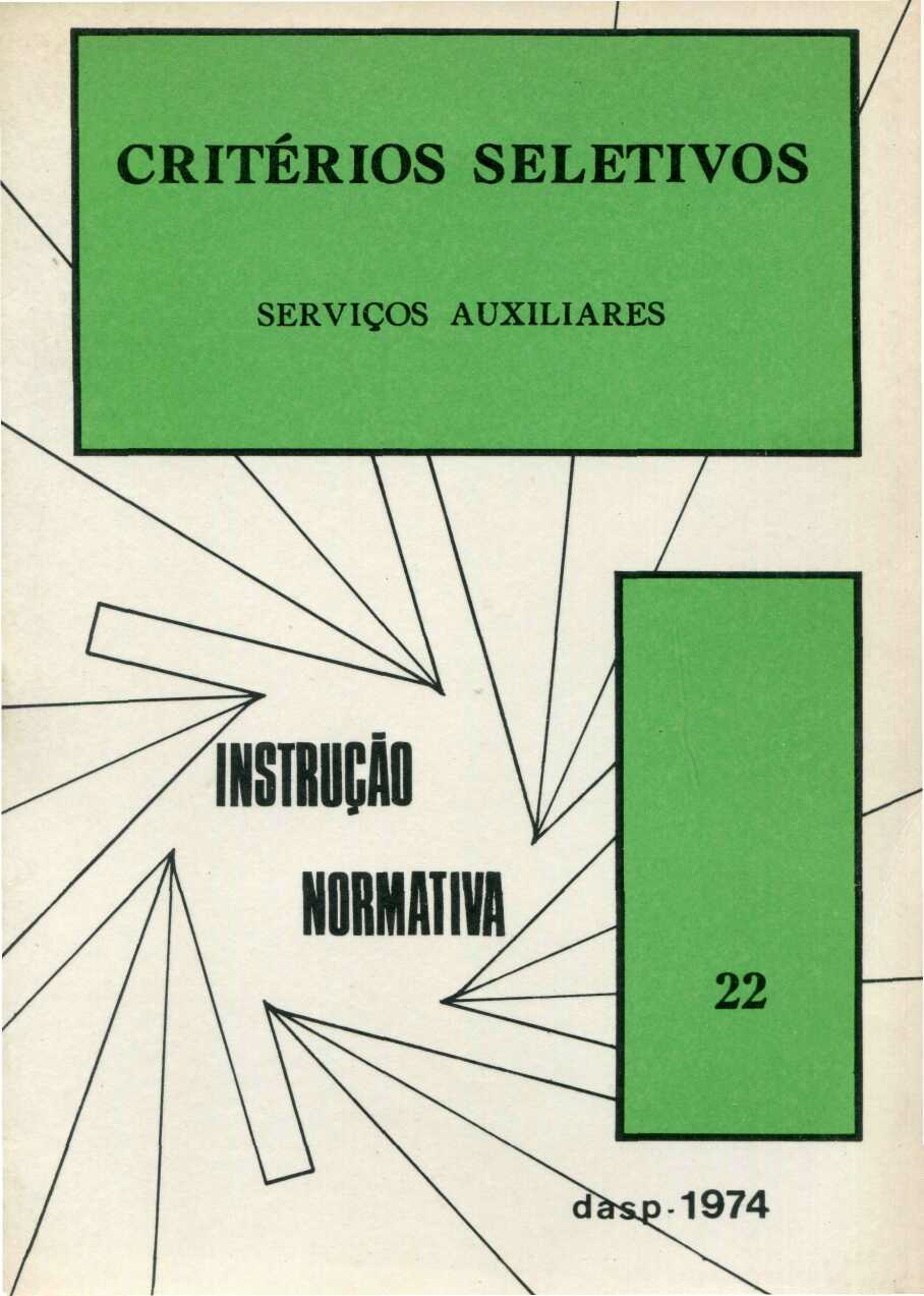 Capa do Livro Instrução Normativa - Critérios Seletivos (Serviços Auxiliares) - 22