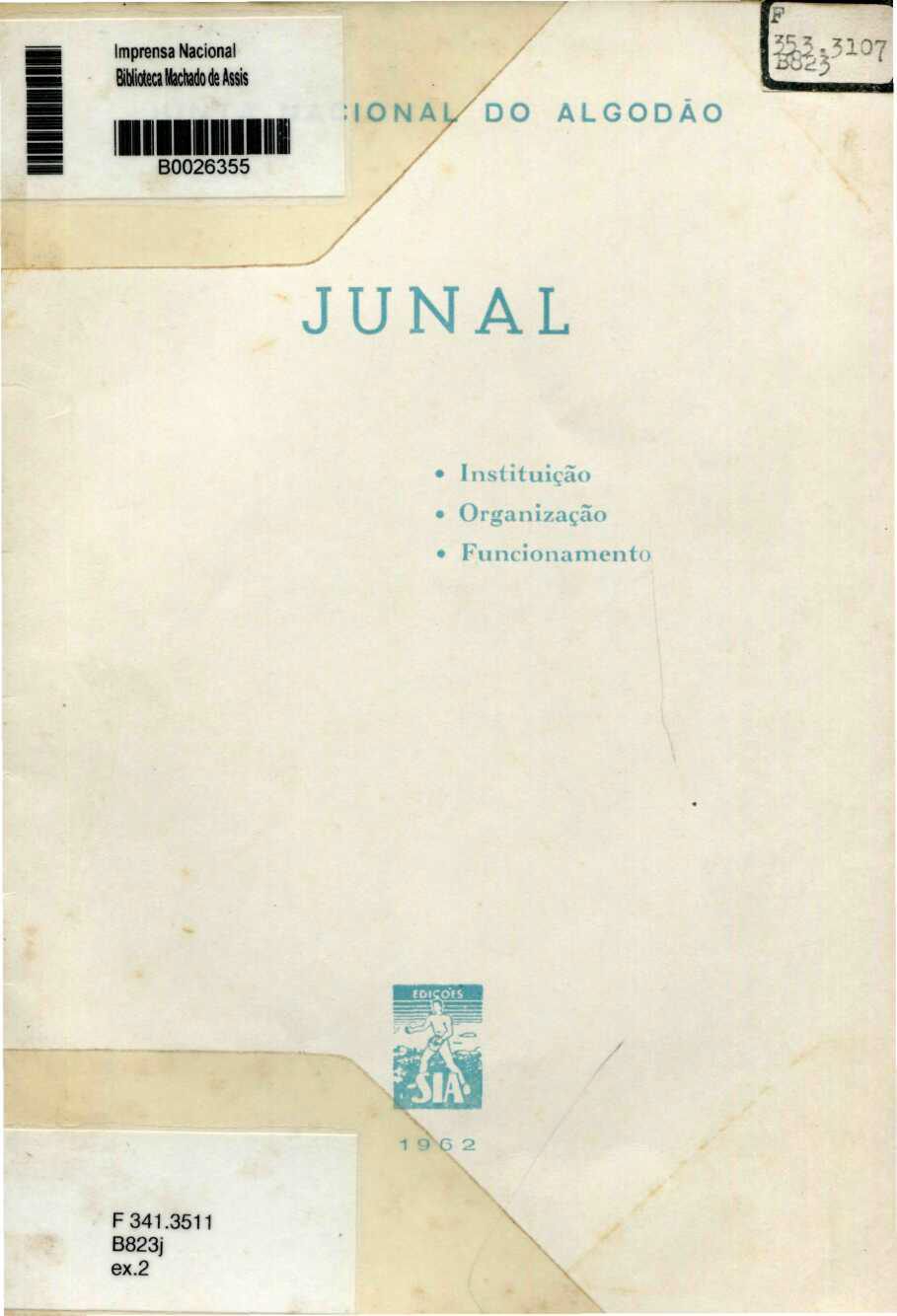 Capa do Livro Junta Nacional do Algodão (JUNAL)