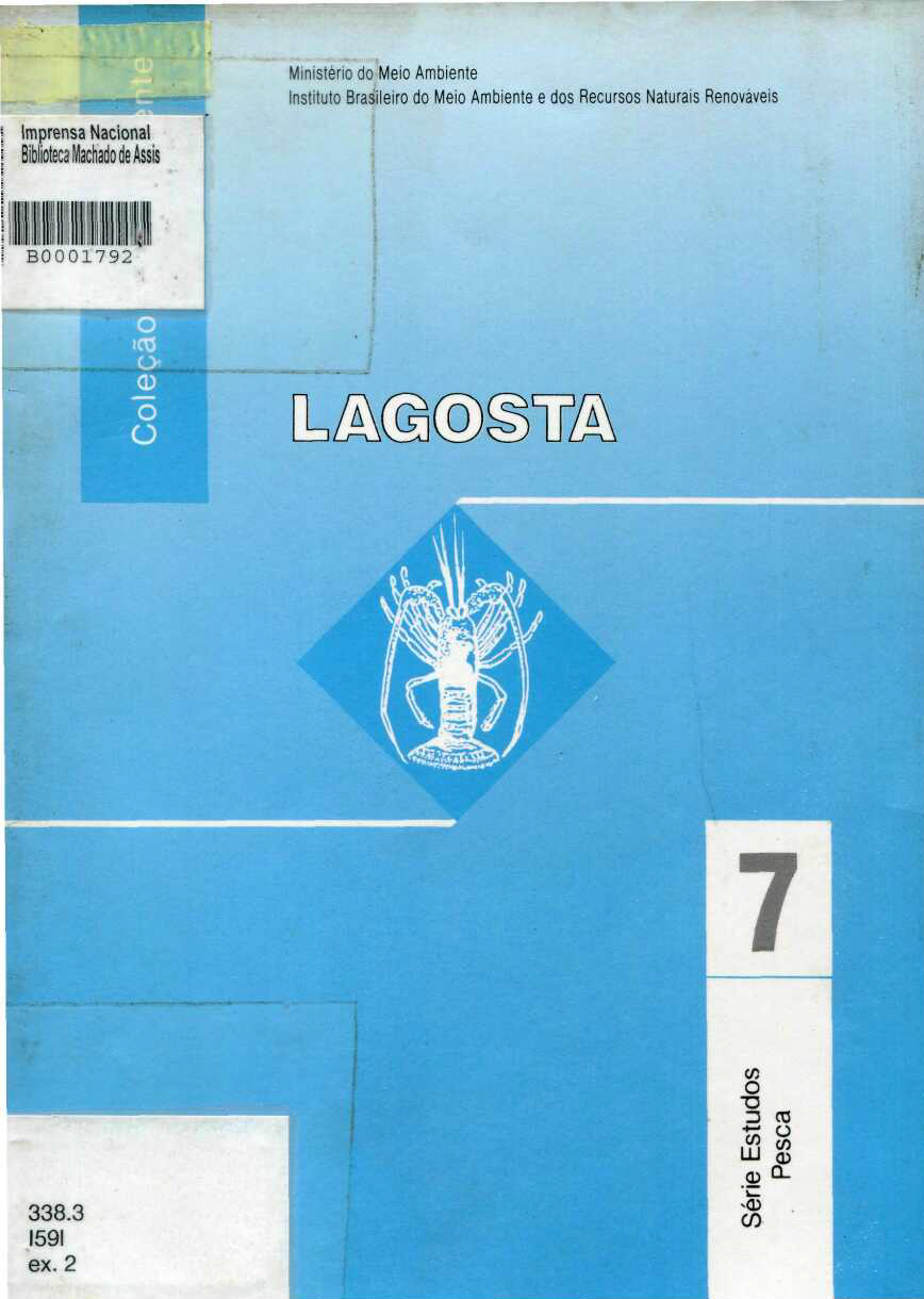 Capa do Livro Coleção Meio Ambiente - Lagosta (Série Estudos - Pesca, nº 7)