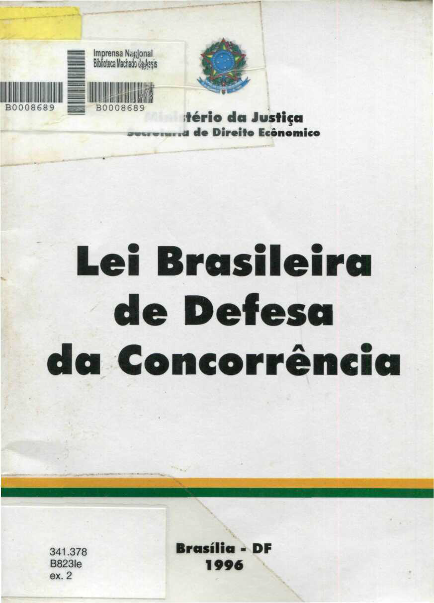 Capa do Livro Lei Brasileira de Defesa da Concorrência