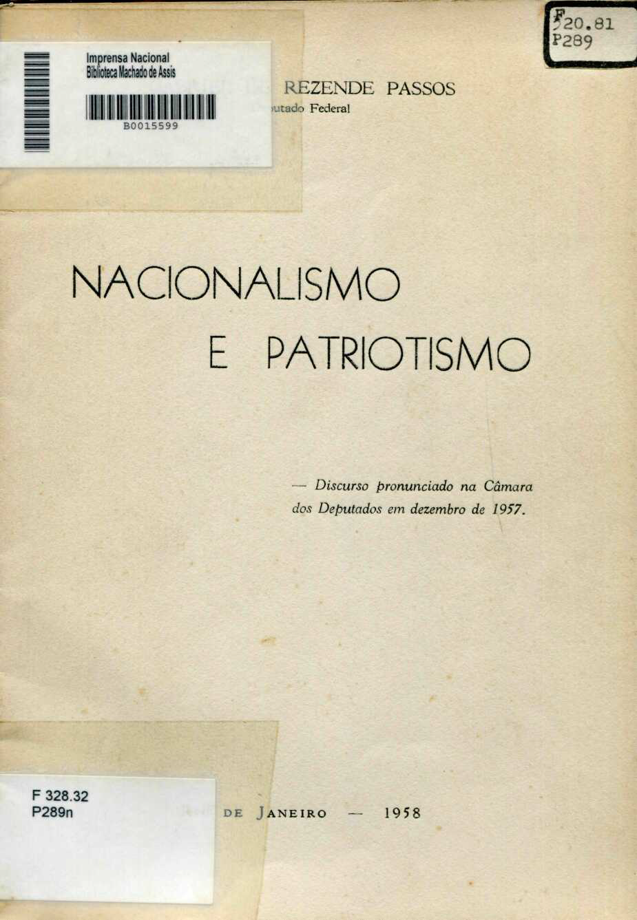 Capa do Livro Nacionalismo e Patriotismo