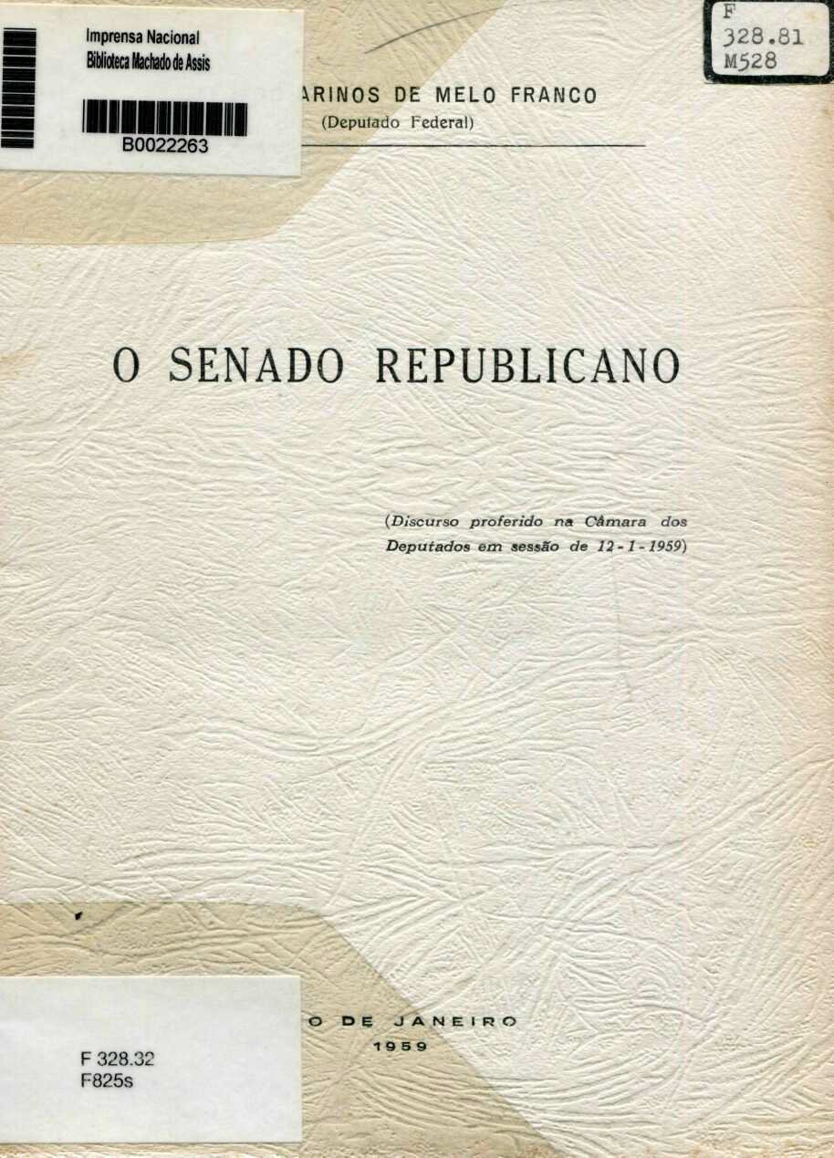 Capa do Livro O Senado Republicano