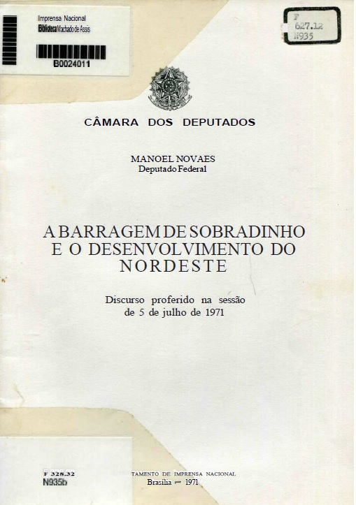 Capa do Livro A Barragem de Sobradinho e o Desenvolvimento do Nordeste