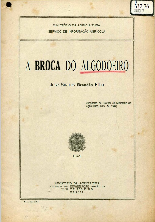 Capa do Livro A Broca do Algodoeiro