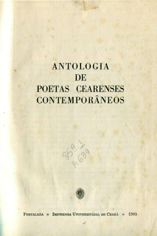 Capa do Livro Antologia de Poetas Cearenses Contemporâneos