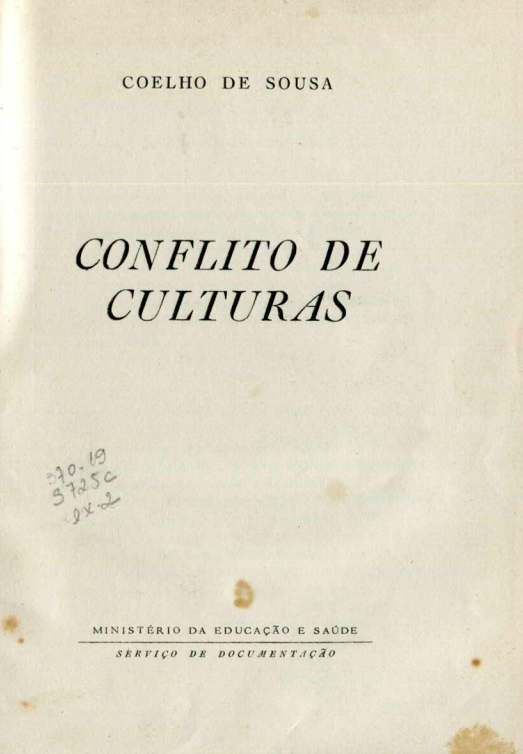 Capa do Livro Conflito de Culturas