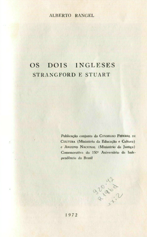 Capa do Livro Os Dois Ingleses, Strangford e Stuart