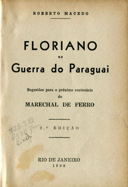 Capa do Livro Floriano na Guerra do Paraguai