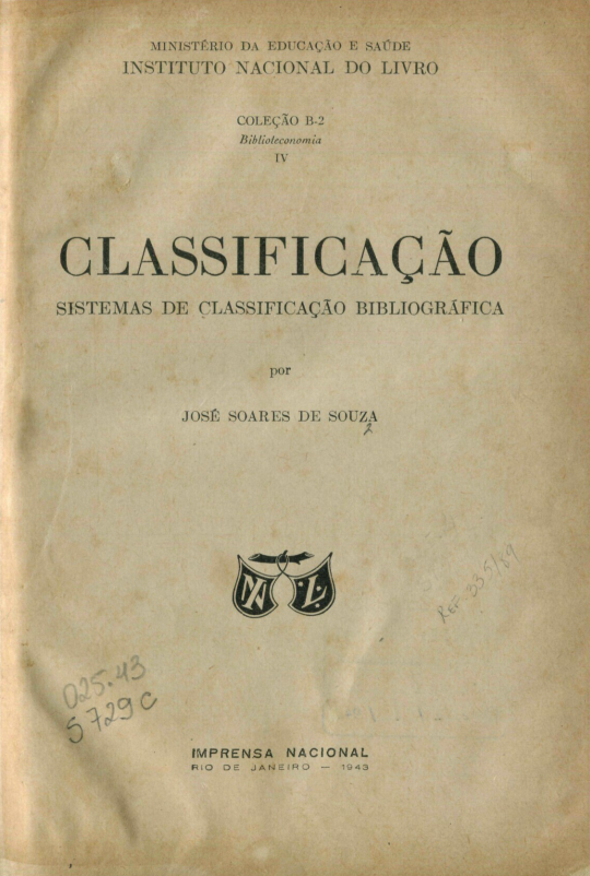Capa do Livro Classificação -  Sistemas de Classificação Bibliográficas