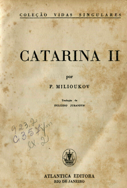 Capa do Livro Catarina II