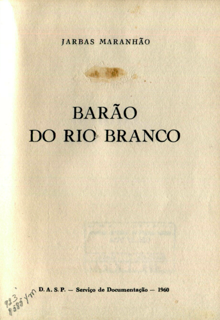Capa do Livro Barão do Rio Branco