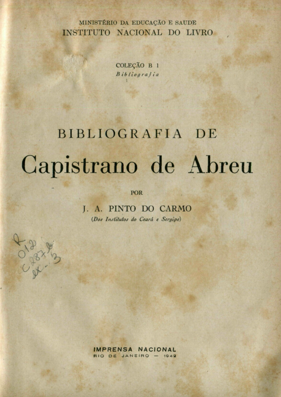 Capa do Livro Biografia de Capistrano de Abreu