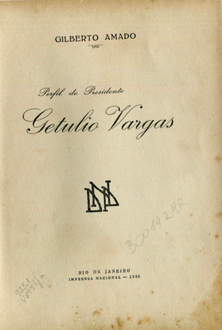 Capa do Livro Perfil do Presidente Getúlio Vargas