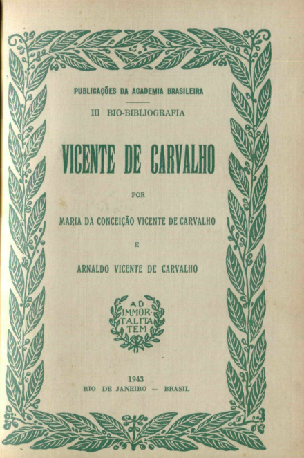 Capa do Livro Vicente de Carvalho
