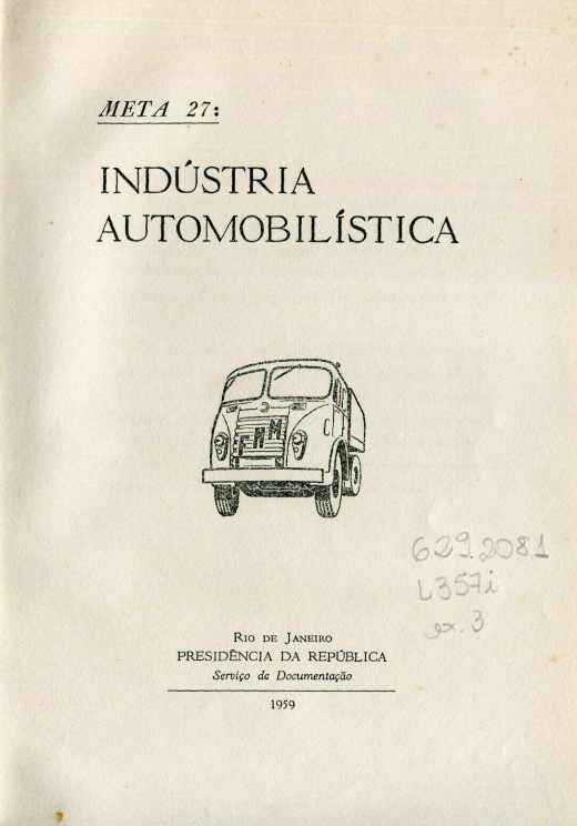 Capa do Livro Meta 27 - Indústria Automobilistica
