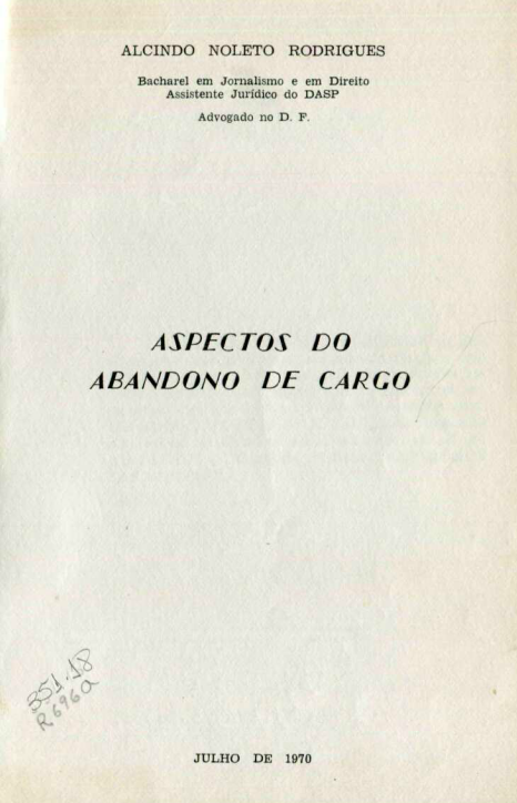 Capa do Livro Aspectos de Abandono de Cargo-Alcindo Noleto Rodrigues