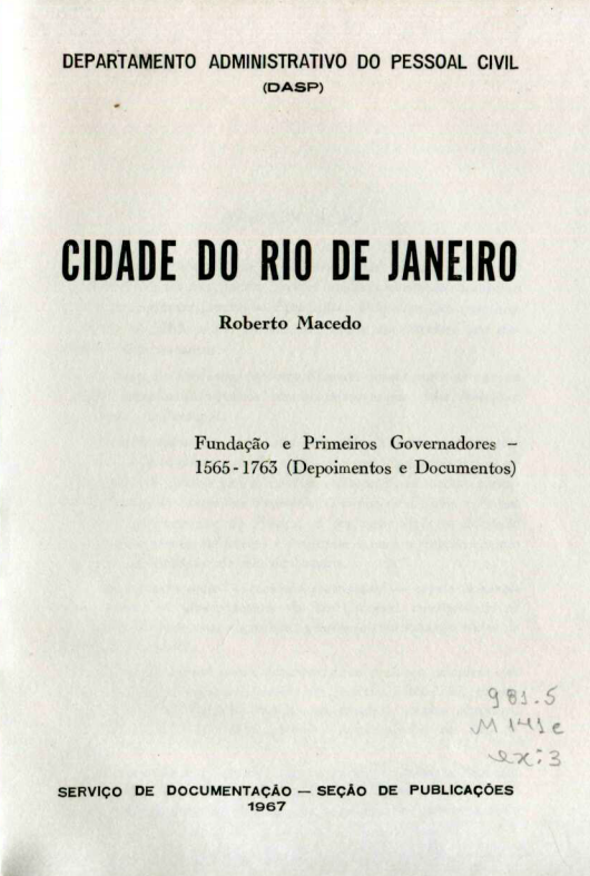 Capa do Livro Cidade do Rio de Janeiro