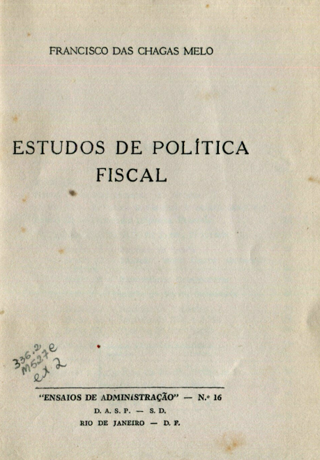 Capa do Livro Estudos de Política Fiscal
