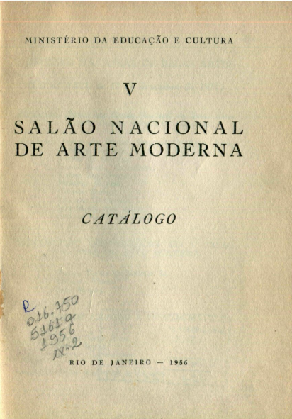 Capa do Livro V Salão Nacional de Arte Moderna - Catálogo 1956