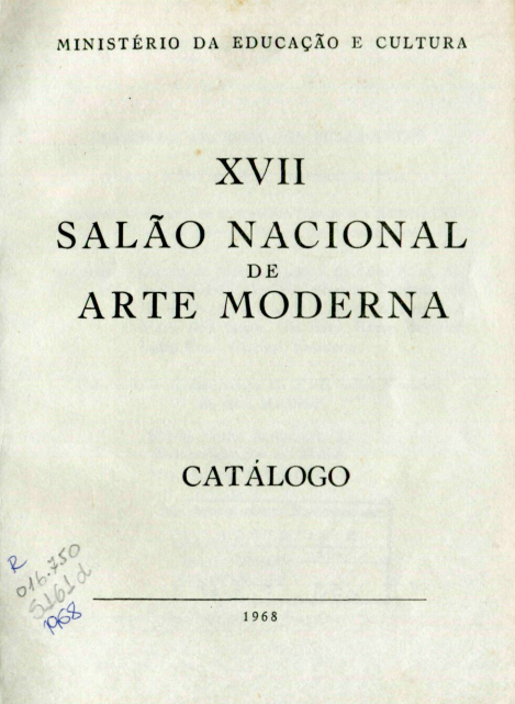 Capa do Livro XVII Salão Nacional de Arte Moderna - Catálogo 1968