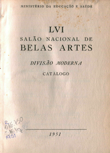 Capa do Livro LVI Salão Nacional de Belas Artes - Catálogo 1951