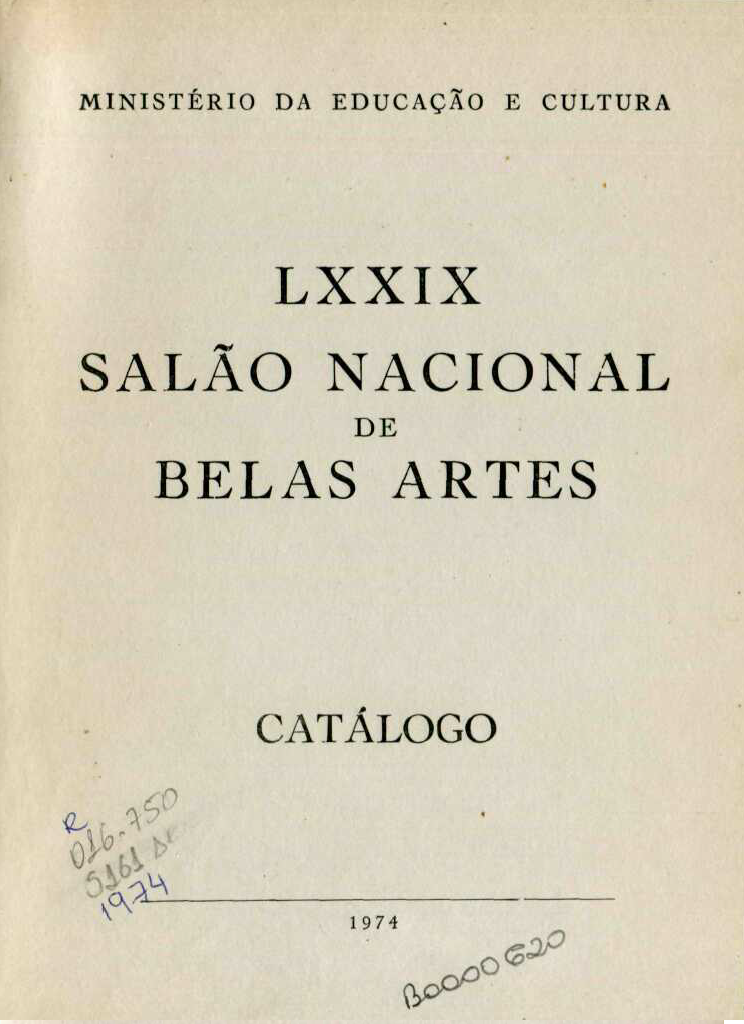 Capa do Livro LXXIX Salão Nacional de Belas Artes - Catálogo 1974