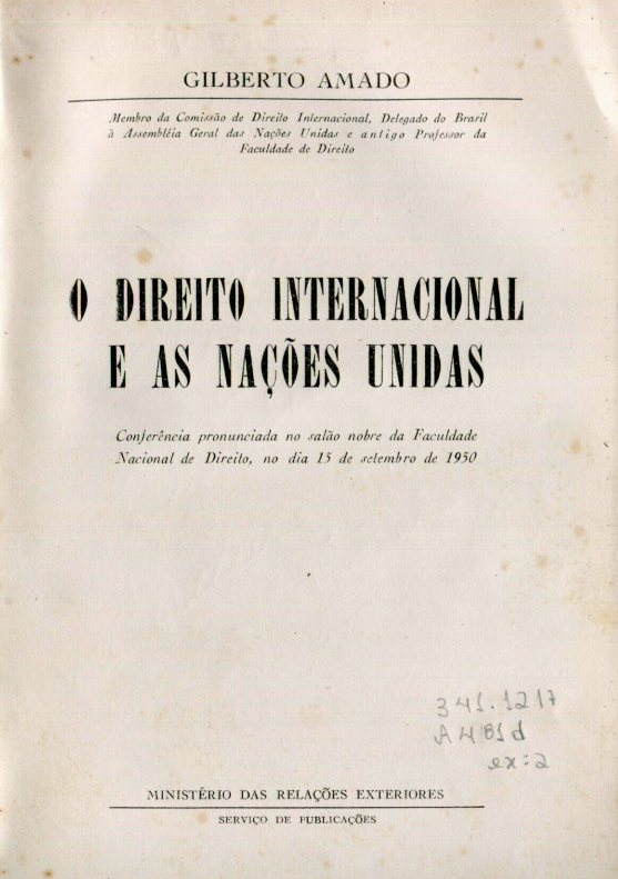 Capa do Livro O Direito Internacional e as Nações Unidas