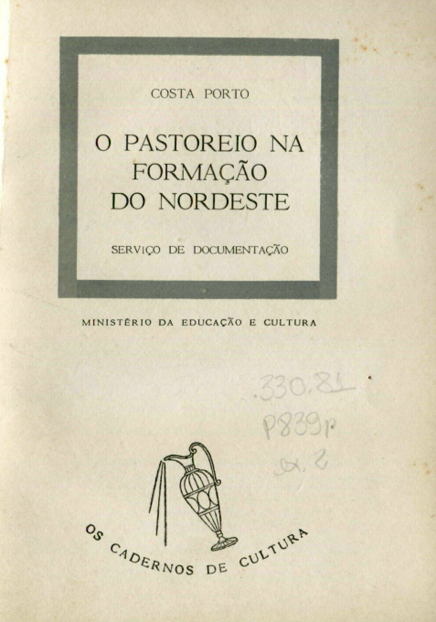 Capa do Livro O Pastoreio na  Formação do Nordeste