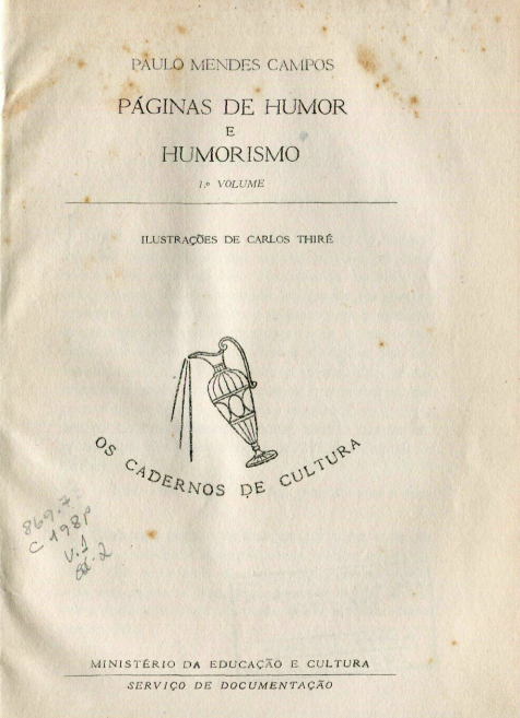 Capa do Livro Páginas de Humor e Humorismo - 1º volume