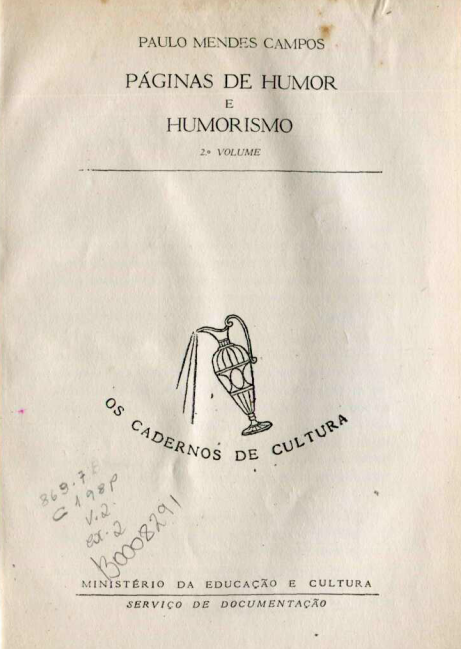 Capa do Livro Páginas de Humor e Humorismo - 2º volume