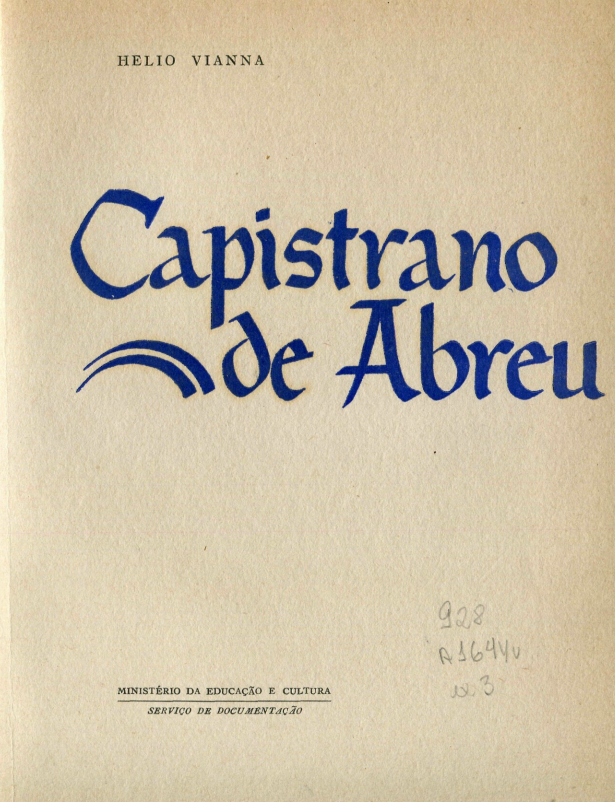 Capa do Livro Capistrano de Abreu - Ensaio Biobibliográfico