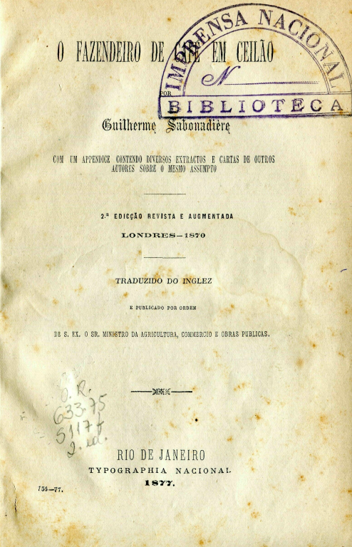 Capa do Livro O Fazendeiro de Café em Ceilão