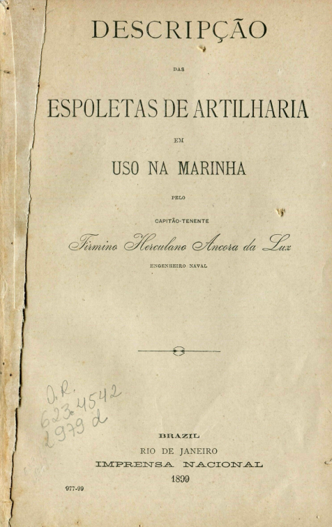 Capa do Livro Descripção das Espoletas de Artilharia