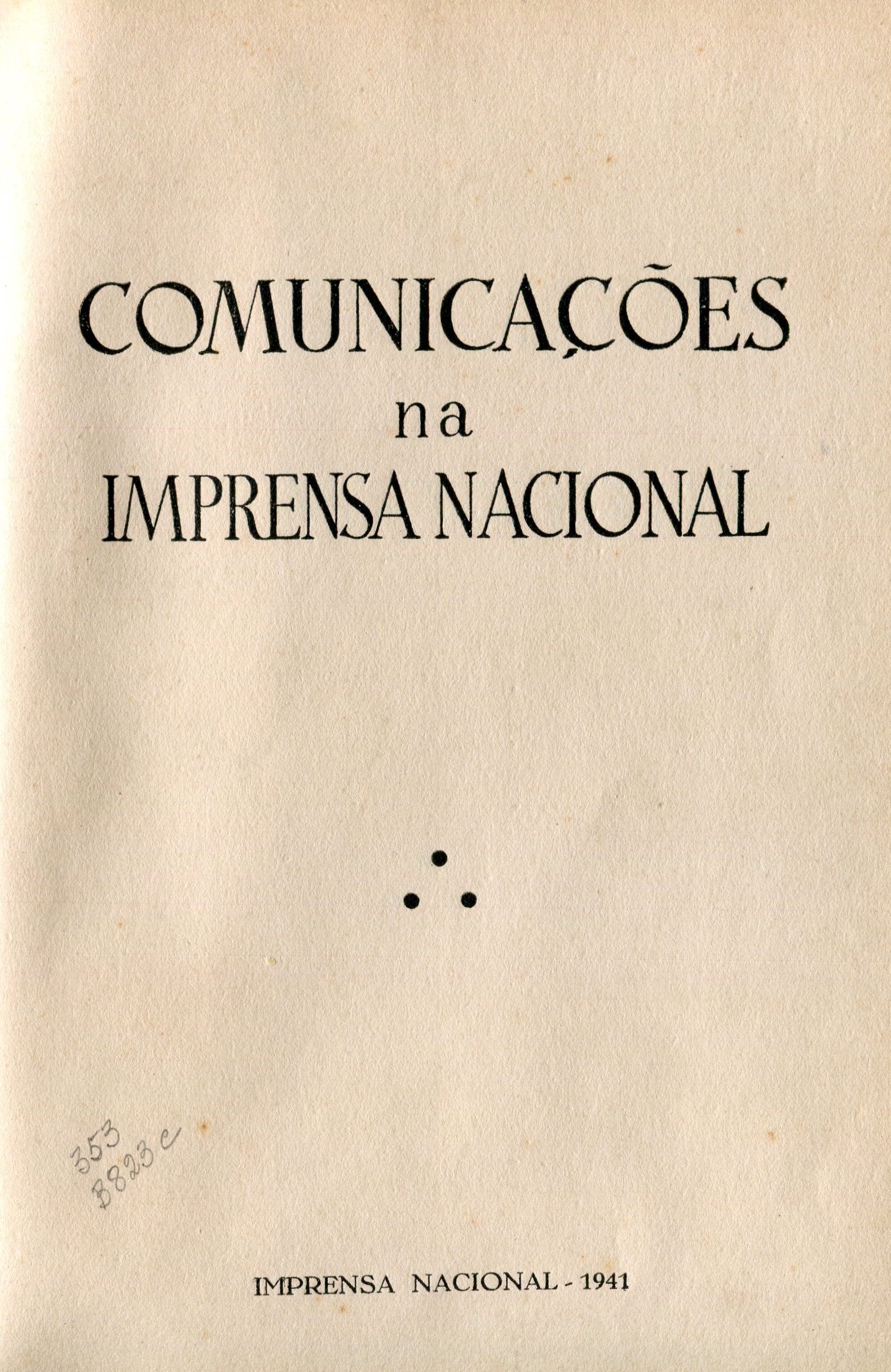 Capa do Livro Comunicações na Imprensa Nacional