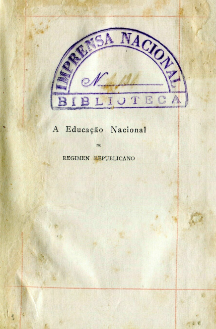 Capa do Livro Educação Nacional no Regimen Republicano